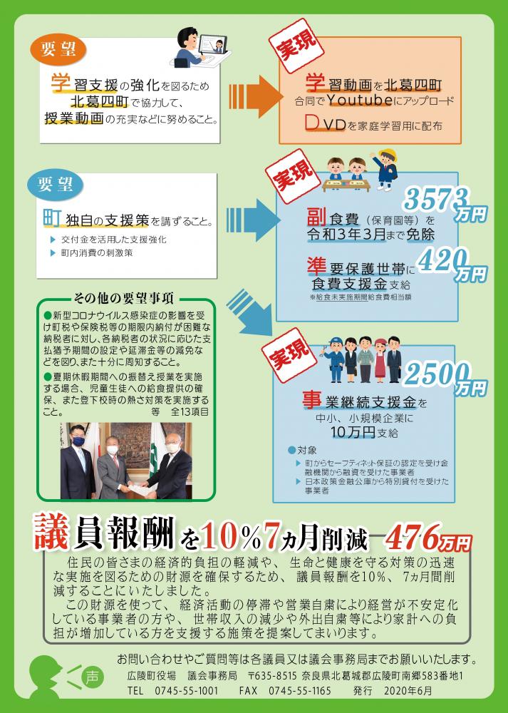 広陵町議会報告2020年臨時議会裏